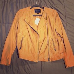 Lucky Brand Leather Jacket in Camel